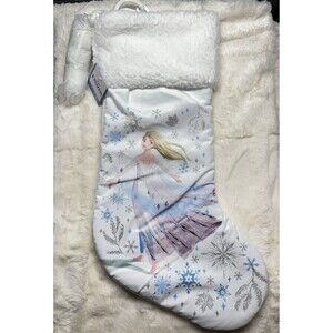 St. Nicholas Square Disney Frozen Elsa Christmas Stocking With Pom Poms NWT